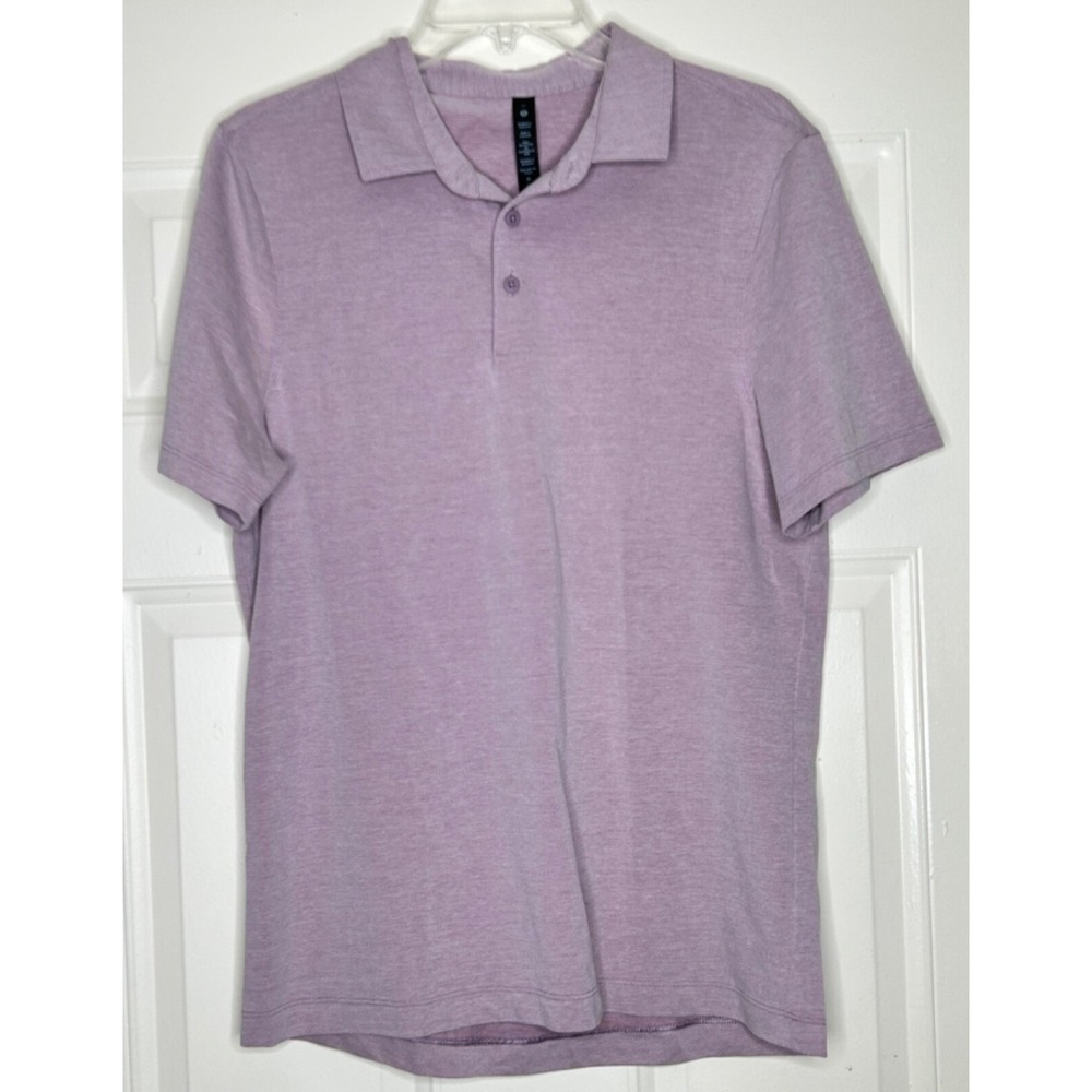 Lululemon Polo Shirt Mens M Lilac‎ Purple Lavender Short Sleeve